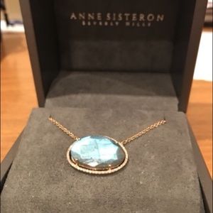Labradorite slice / Diamonds set in 14kt Rose Gold